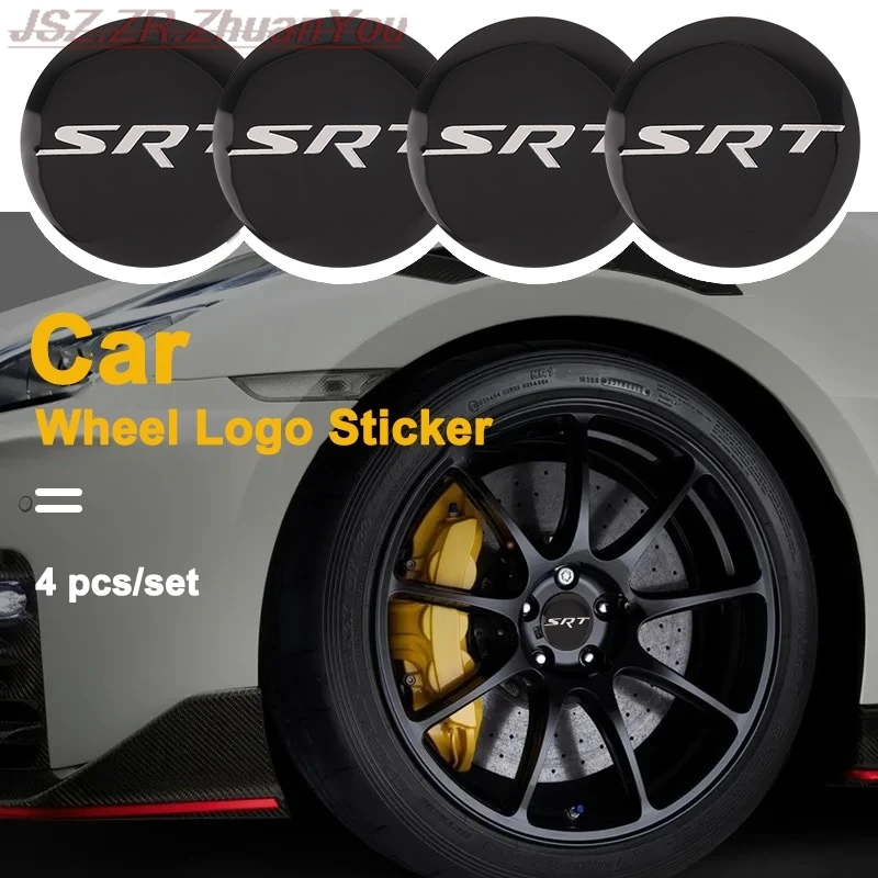 3D Car Emblem Wheel hub Center Cap Badge Covers Sticker Decals Styling For Dodge SRT Charger Challenger Hell Cat Chrysler 300C view 2