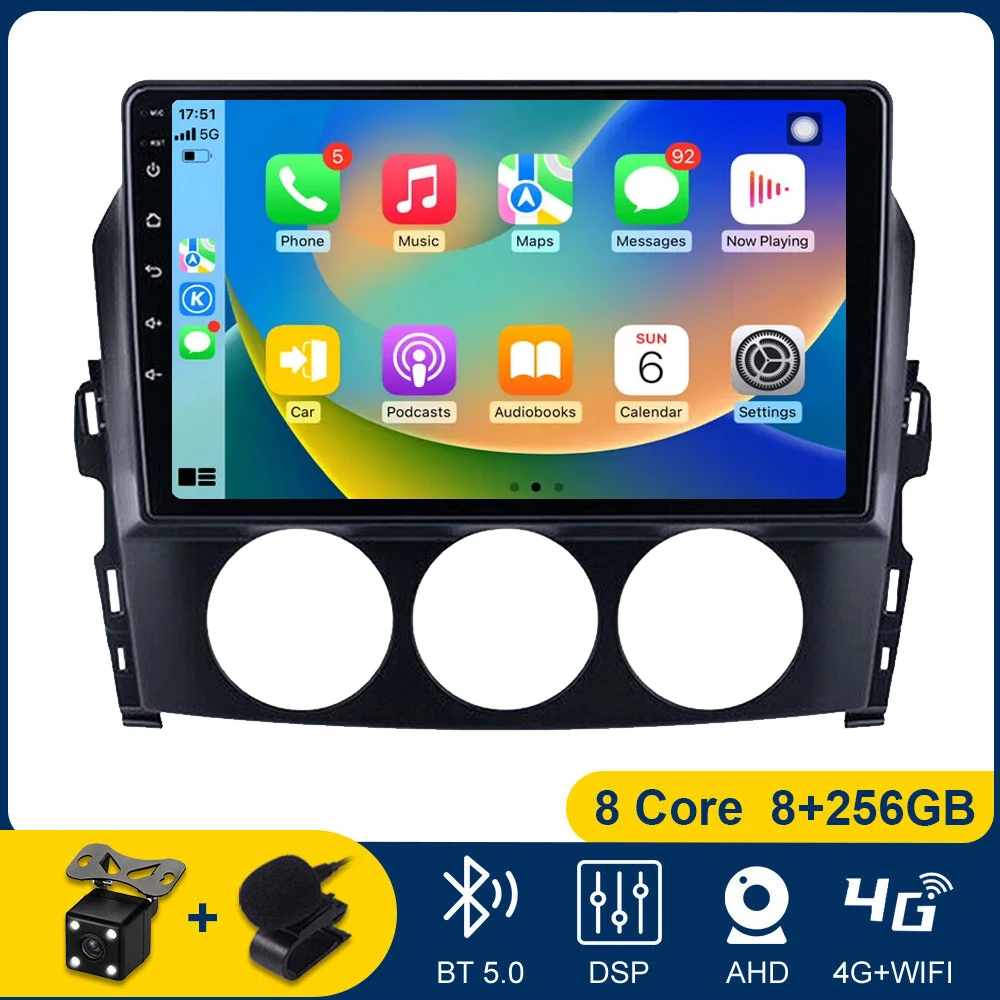 

For Mazda MX-5 MX5 III 3 NC Miata 2005-2014 2015 Android 13 Car Radio Stereo Navigation GPS Wireless Carplay Head Unit Autoradio
