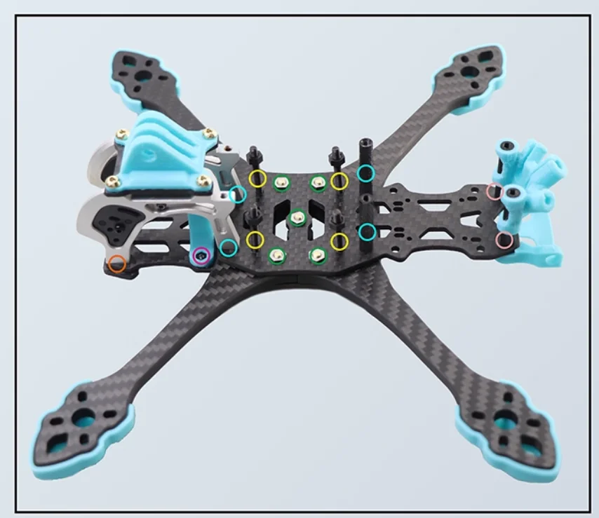 MARK5 Mark 5 DC O4 Rro 5 Zoll 222 mm FPV Carbonfaserrahmen für MARK5-DC Air Unit FPV Kamera Freestyle RC Racing Rahmen Kit – Detail 3