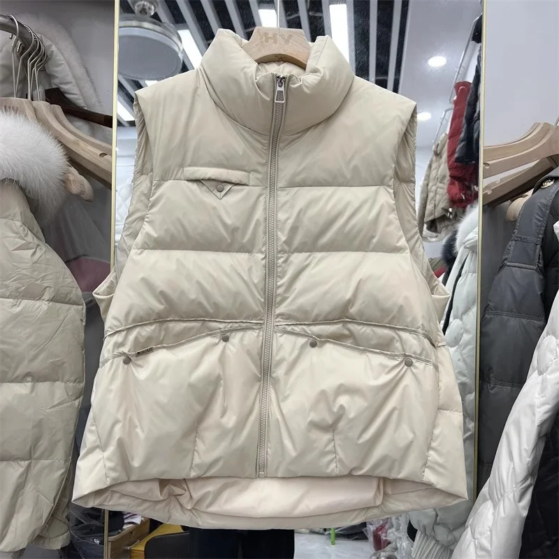 

plus Size Winter Warm Fce Vest Women's Korean Sle Stand Collar Zipper ket Outerwear Trendy Outer Layer Coat Jaet