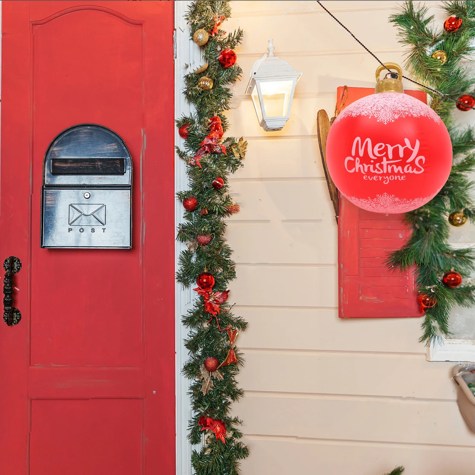 

Inflatable Christmas Ball with LED Lights Weatherproof Design for Outdoor Christmas Decorations Yard Garden Party Xmas