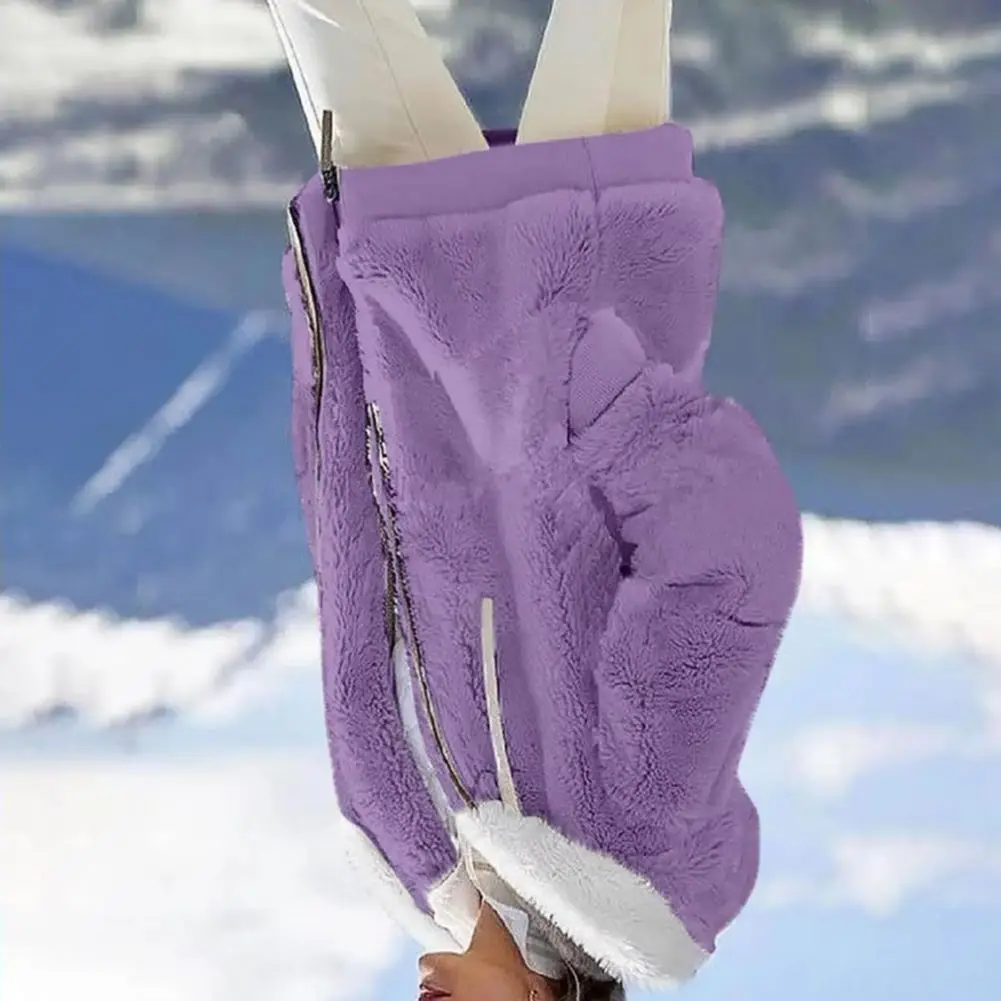 Women Winter Coat Solid Color Warm Furry Plush Plus Size Lady Coat Winter Clothes Cozy Plus Size Women Winter Coat