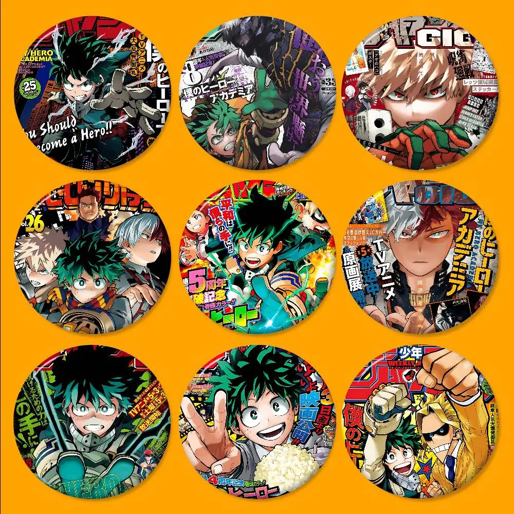 M-My Hero Academia Badges Creative Tinplate Soft Button Pins Animal Icon Brooch Lapel Backpack Badge Accessories Pin