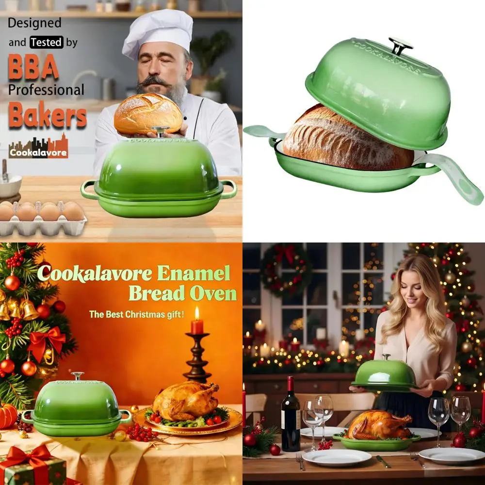 

Чугунная хлебопечка на 6 литров с толстой эмалированной формой для хлеба и крышкой, идеально подходит для домашнего хлеба