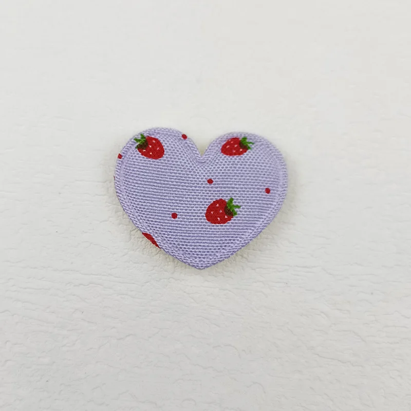 Niedliche gepolsterte Erdbeerherz-Applikation, Kinder-Stirnband-Accessoires, Schuhe, Hüte Dekorationsaufnäher, 60 Stück – Detail 11