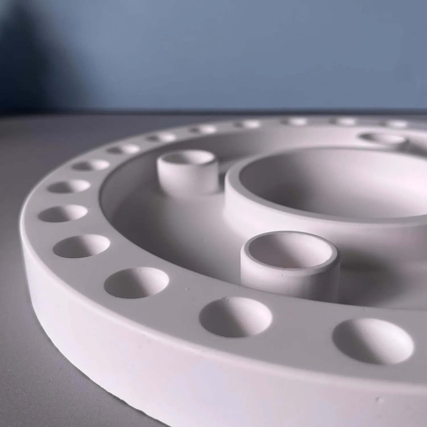 Silicone Tray Mould Decorative Round Bead Tray Mould Advent Candlestick Holder Mould Festive Christmas Countdown Tray For Dining