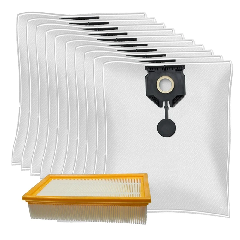 

A43F-Vacuum Cleaner Bags And Filter Compatible For Karcher Fleece Filter Bags 2.889-154.0 Bags And Flat Pleated Filter