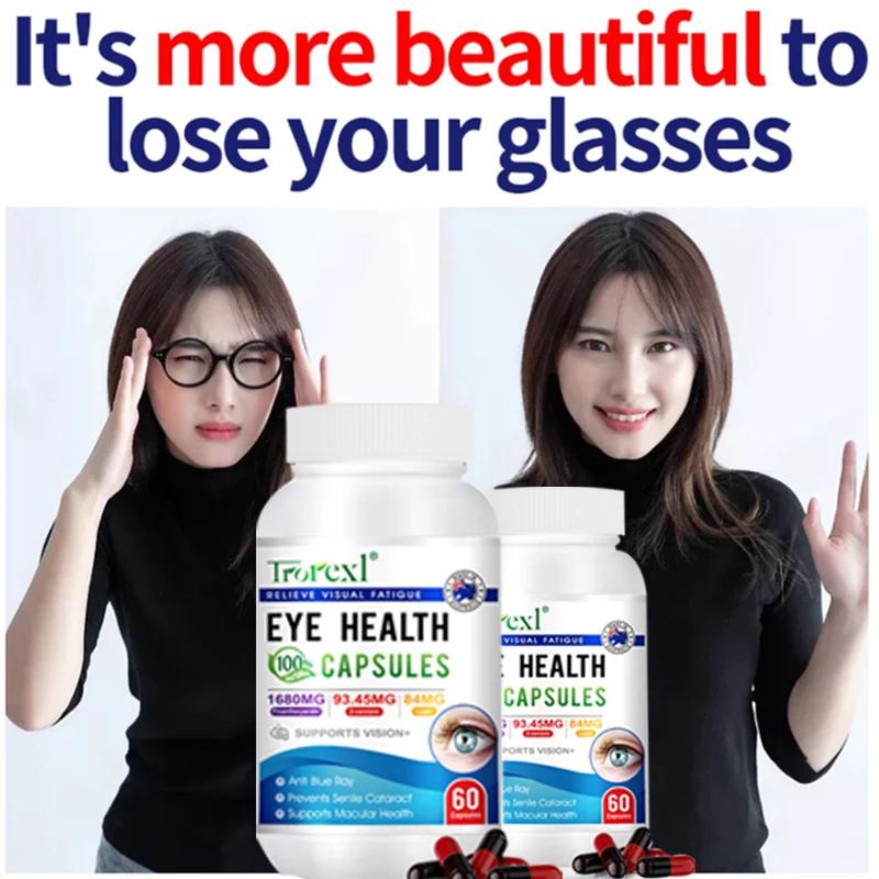 Eye Health Vitamins - Lutein & Bilberry Extract - Supports Eye Strain, Dry Eyes, and Vision Health