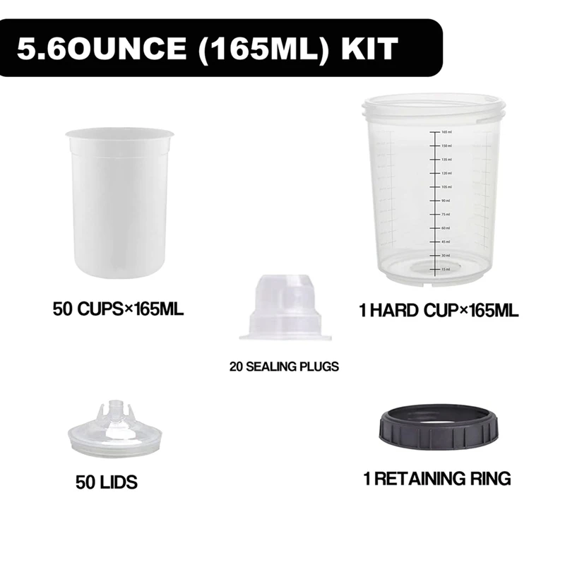 Spray Guncups 20 Oz (600 Ml) Set For Automotive Commercial Coatings Durable Easy To Use