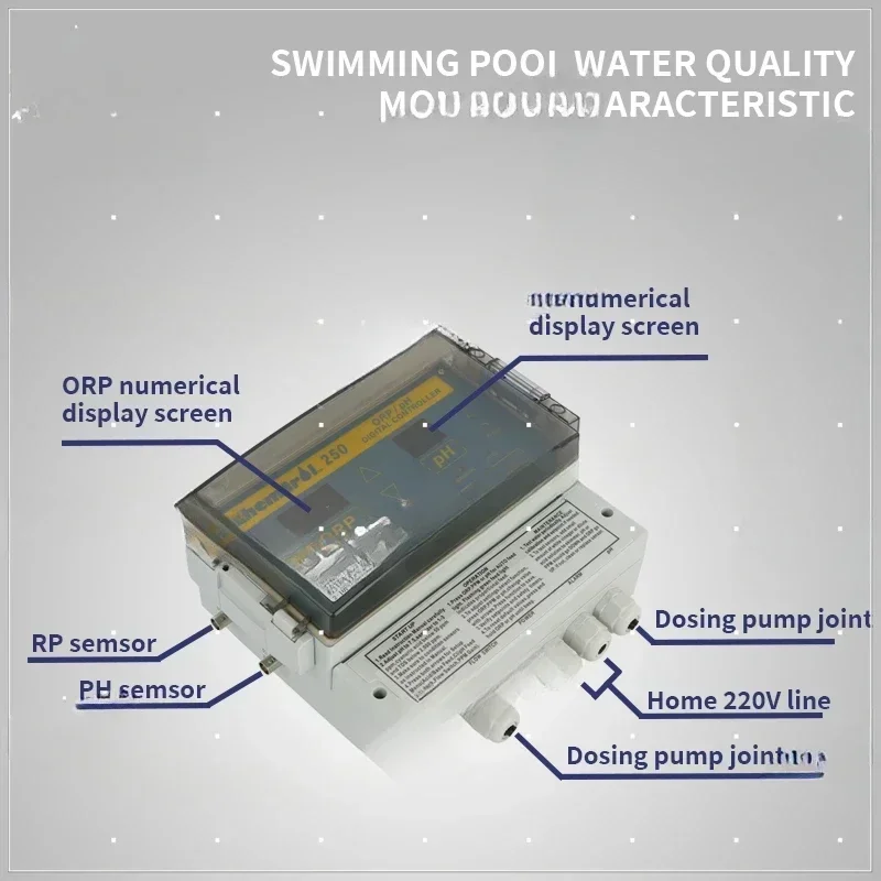 Swimming Pool PH ORP Metering Pump System, Quality Controller, Chlorine Gas Distributor, Real-2024