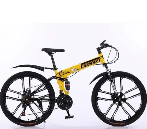 دراجة جبلية 26 بوصة 24 بوصة متغيرة Sp eed قابلة للطي ممتص الصدمات دراجة مكبح قرصي مسمار ent #3