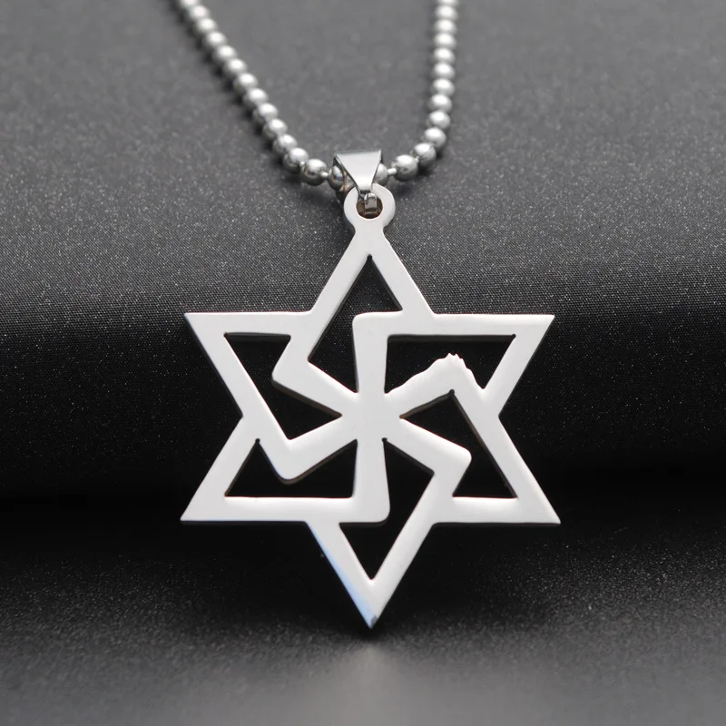 New Fashion Tibetan Hollow Double Star Pendant Necklace Choker Charm Black Leather Cord Factory Price Handmade Jewelry