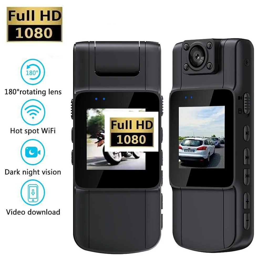 

L11 Mini Body Camera 1080P HD WiFi Sports Camera 180° Rotating Night Vision Digital Video Recorder 1000mAh Bodycam Cam New