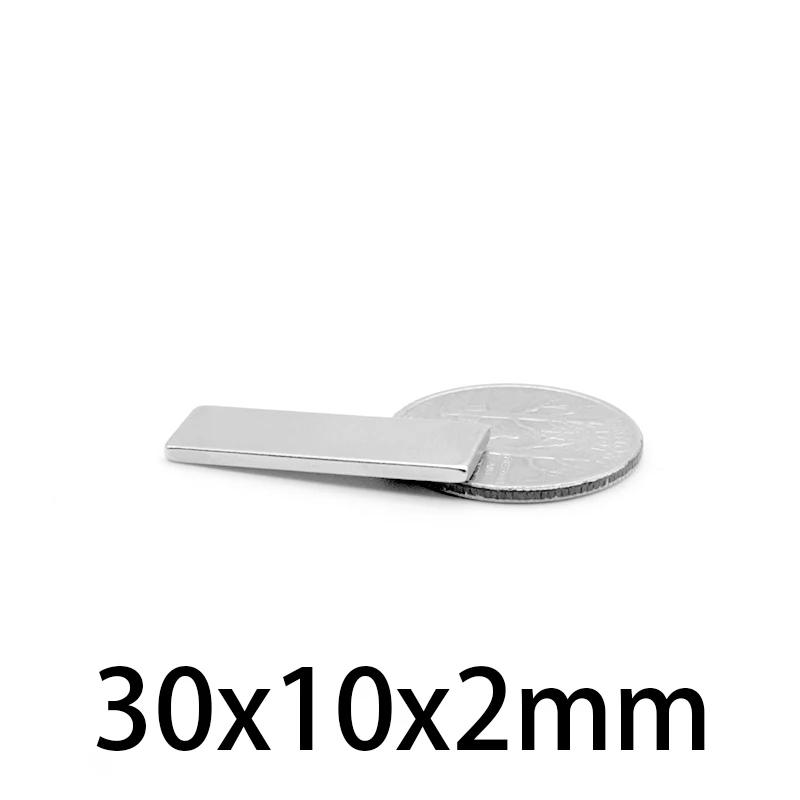 30x10x2mm Powerful Quadrate Magnet 30mmx10mmx2mm For Home Refrigerators, Offices DIY 30*10*2 Block Search Magnet