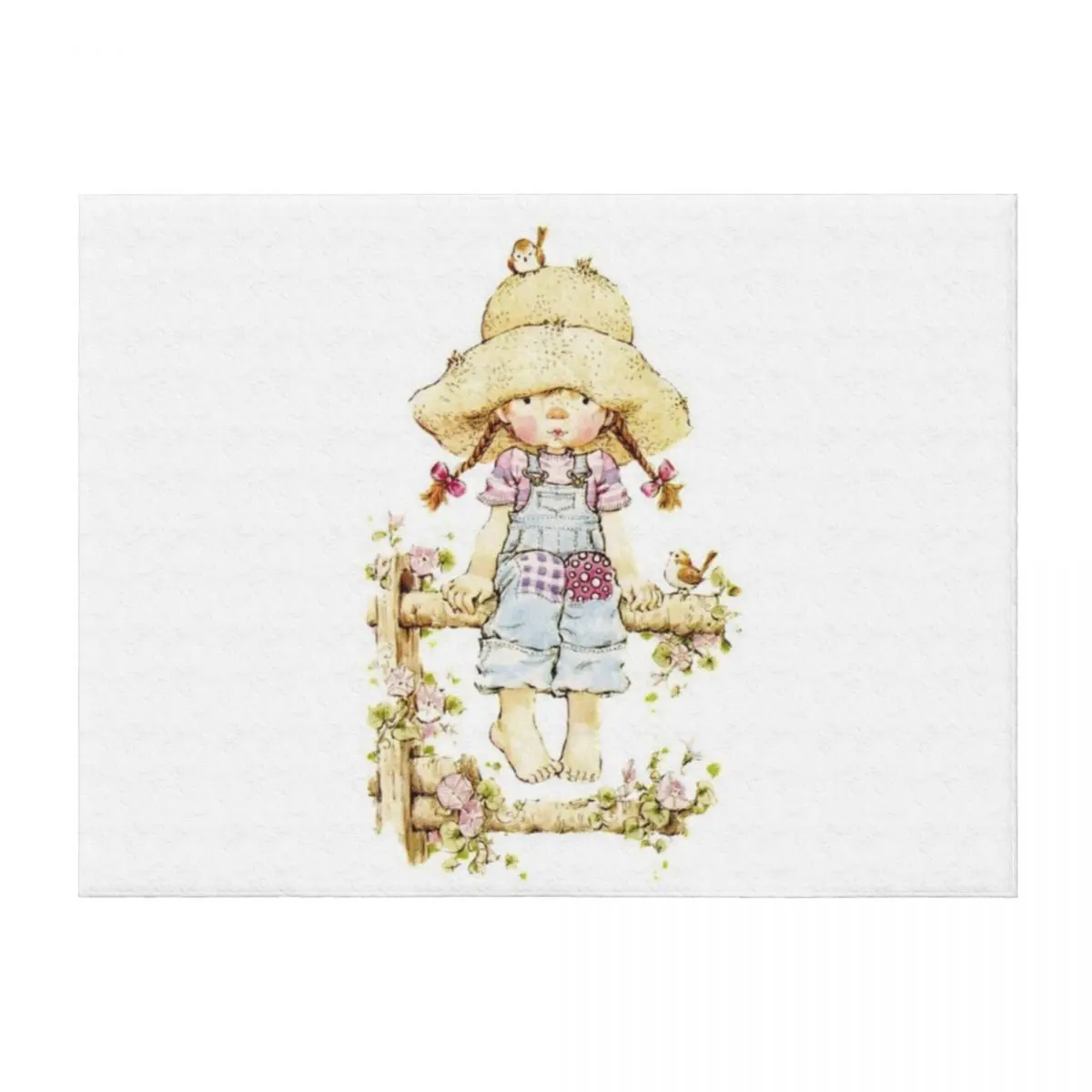 

Sarah Kay - Girl sitting on a fence with birds Throw Blanket Thermals For Travel Picnic Heavy Weighted Blankets