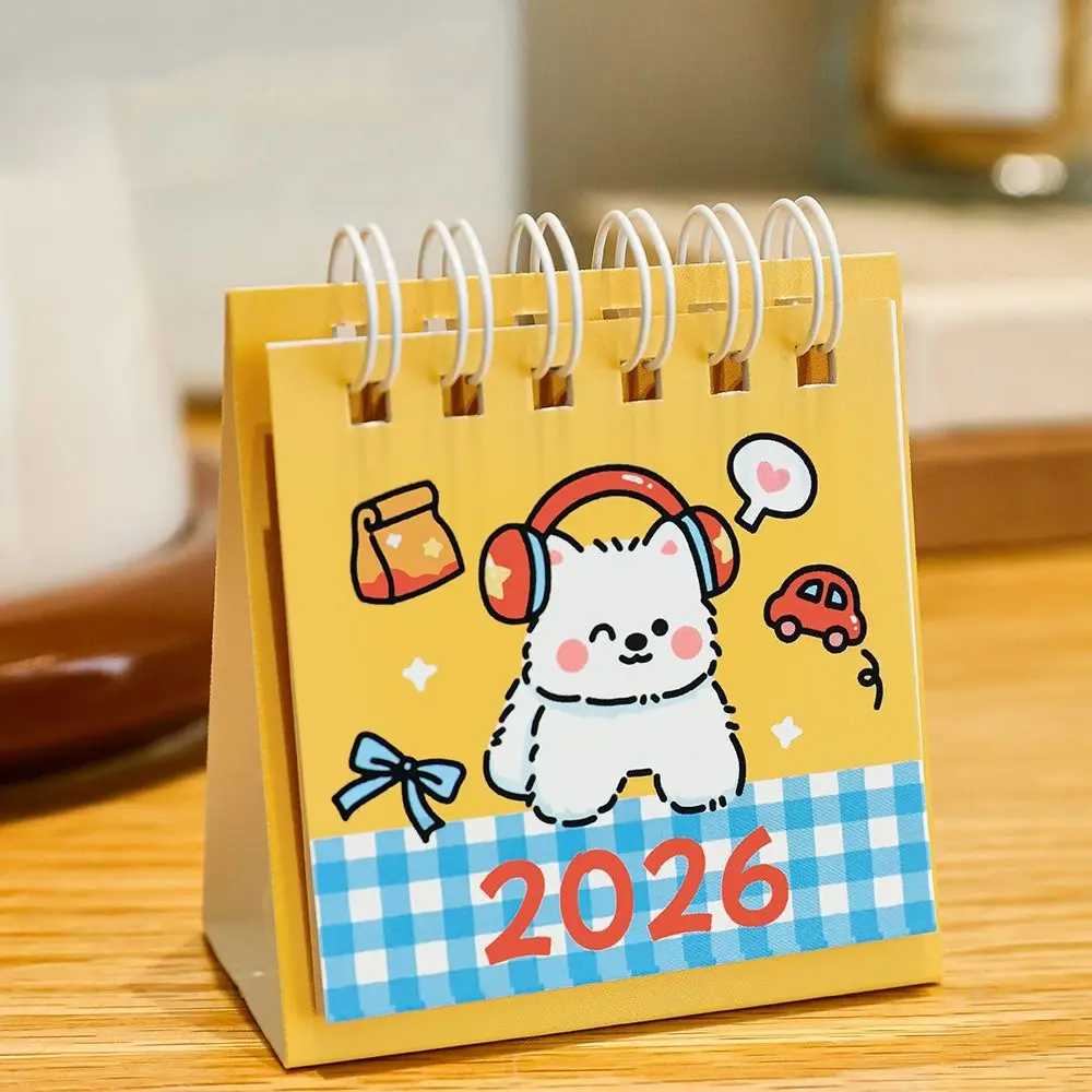

Creative Mini 2026 Desk Calendar Coil Binding Fruit Shape Schedule Planner Cartoon Portable Daily Planner Gifts