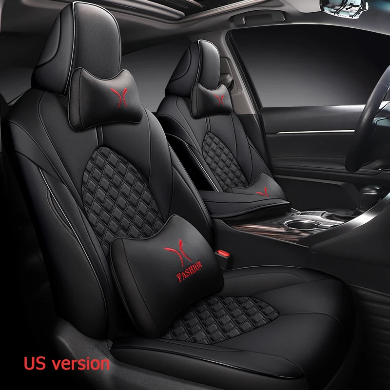 

Faux Leather Car Seat Cover For Toyota Camry 2018-2024 Full Set Protector Front / Rear Vehicle Cushion Compatible with Airbag