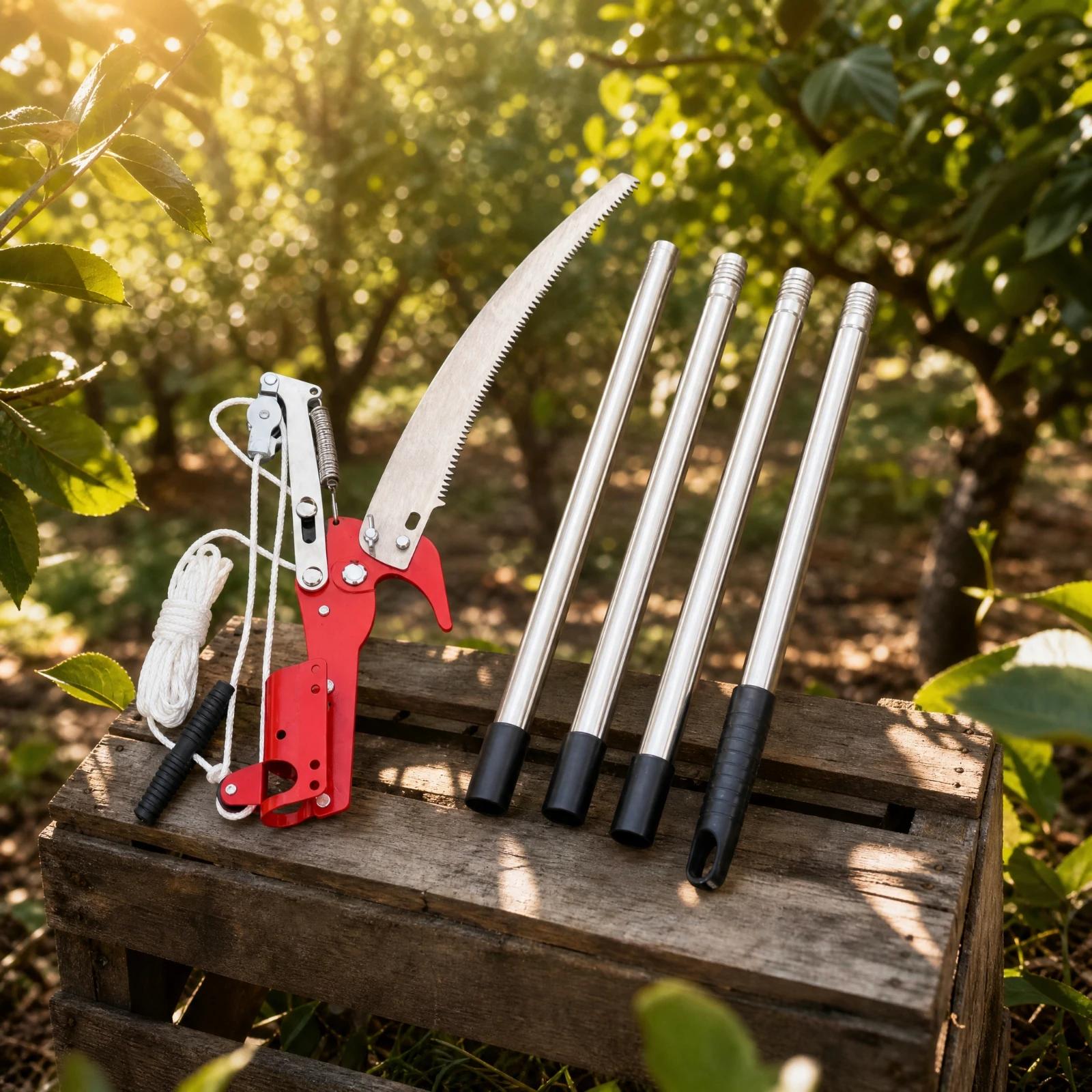 Manual High-Reach Pruning Saw with Shear Head Labor-Saving Extendable Tree Pruner Telescoping Pole Pruner Heavy-Duty