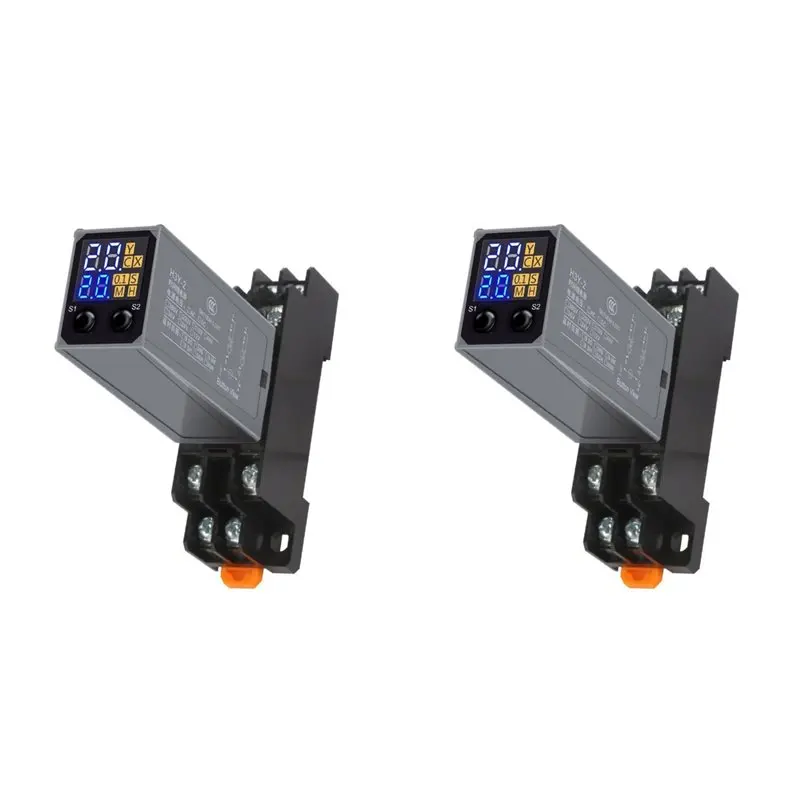 2X LCD Display Delay Relay Power-On Delay Controller Electronic Delay Timer Relay With Base Socket DC24V