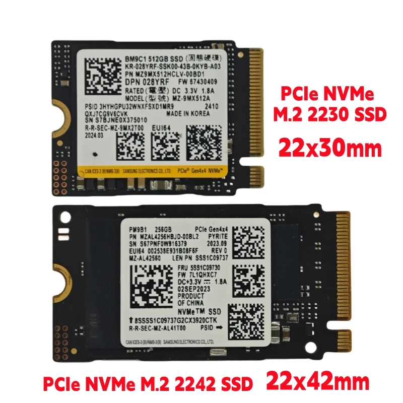 

Samsung PCIe M.2 2230/2242 NVMe SSD BM9C1 512G,PM9B1 128G 256G,For Xbox Surface Pro Steam Deck Dell HP Lenovo Laptop-OEM Package