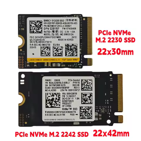 Samsung PCIe M.2 2230/2242 NVMe SSD BM9C1 512G,PM9B1 128G 256G,For Xbox Surface Pro Steam Deck Dell HP Lenovo Laptop-OEM Package