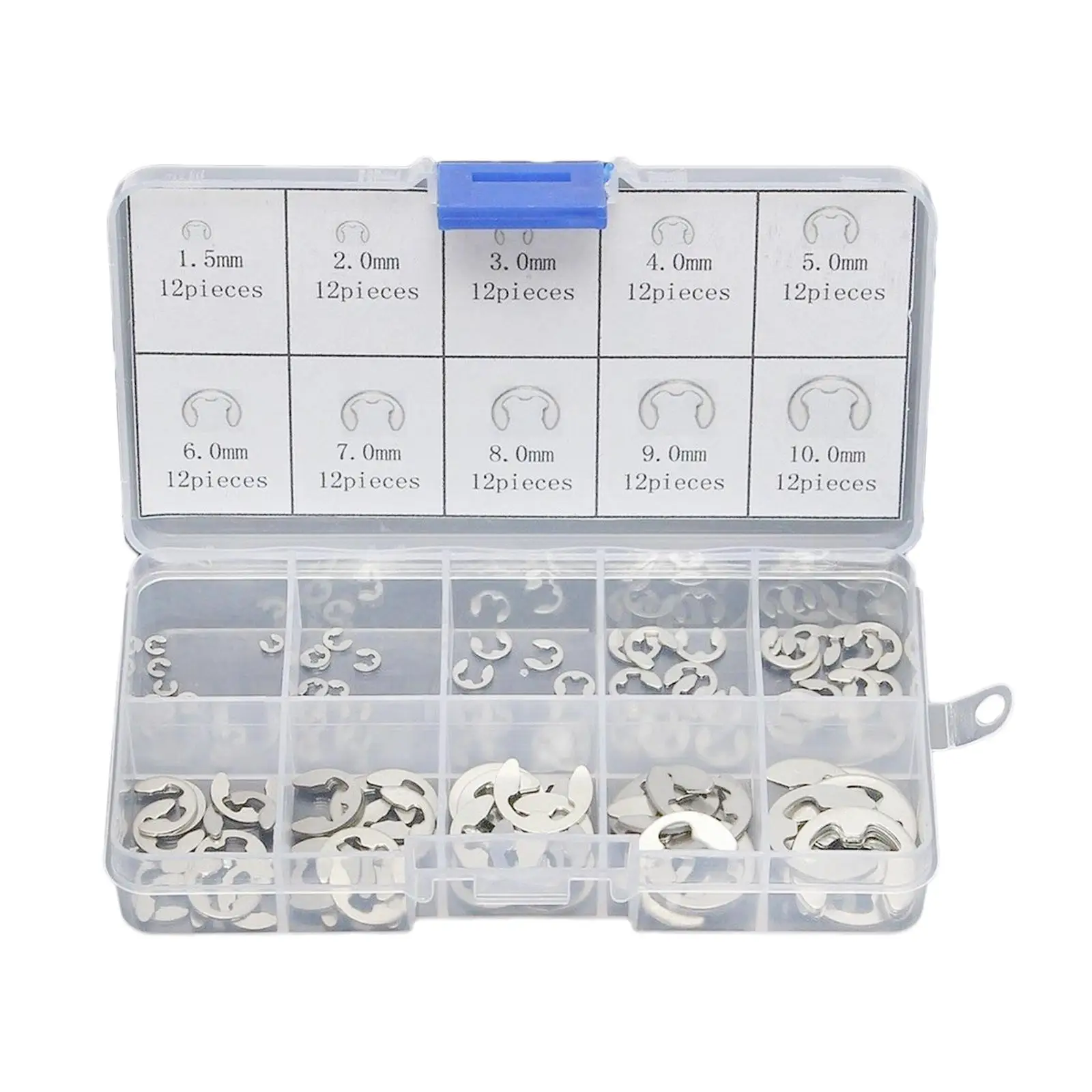 120Pcs 304 Stainless Steel clip Retaining Circlip assortment set 1.5 To10mm