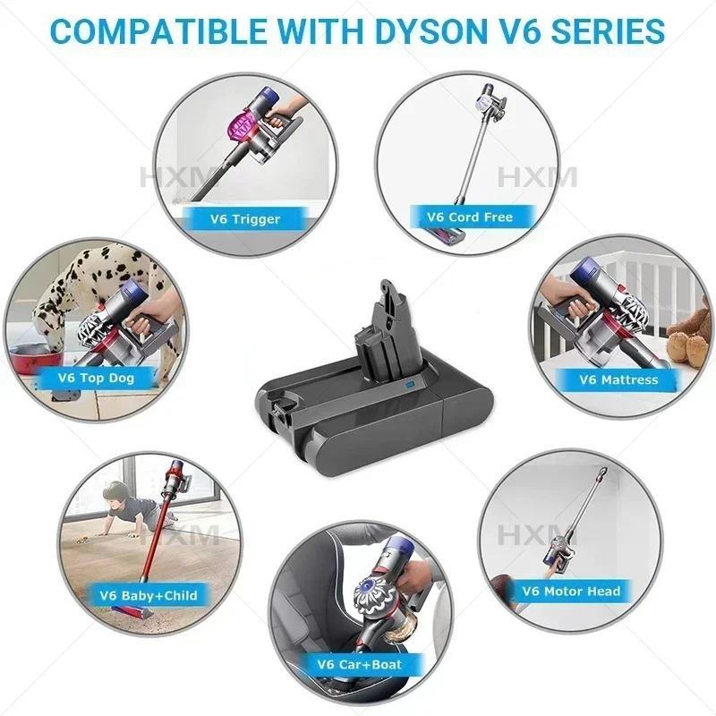 V6 21.6V12800Ah ForDyson تبديل البطارية DC62 DC59 DC58 SV03 SV04 SV09 الحيوان موتورهيد الوحل فراغ الخليط