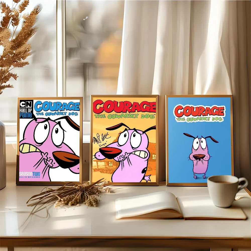 Cartoon T-COURAGE C-Cowardly Dogs Good Quality Prints and Poster Waterproof Paper Sticker Coffee House Bar Posters Wall Stickers