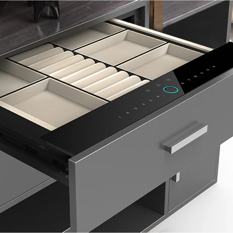 Smart Concealed Drawer Safe Fingerprint Password Embedded Storage Device For Wardrobe Cabinet Home Valuables Anti-Theft Storage