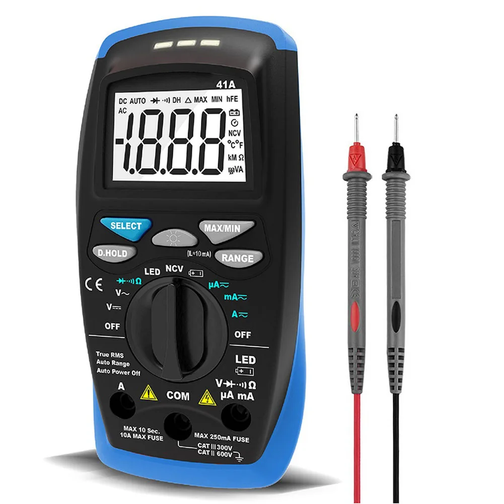 Accurate Voltage Current Resistance Measurement Auto Ranging Multimeter Battery Saving Function Data Hold Feature