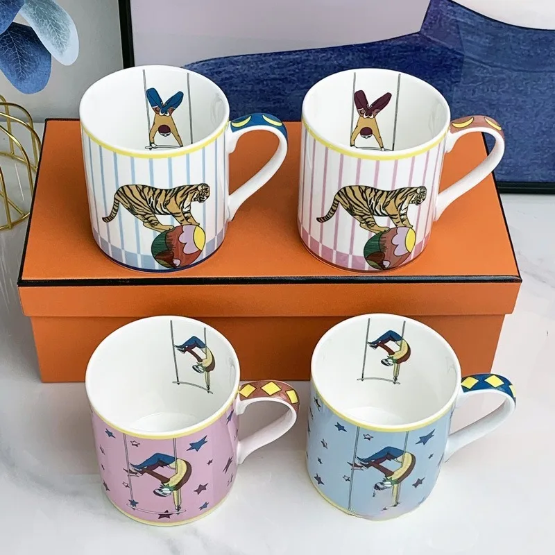 

Детская кружка для завтрака с молоком, чашка из костяного фарфора с милым животным дизайном для детского подарка, идеально подходит для сока, молока или горячего шоколада