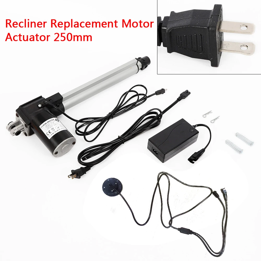 Actuador de motor de sofá reclinable eléctrico, carrera de 250 mm, protección de 24 VCC para sofás eléctricos, sillas elevadoras Ip44