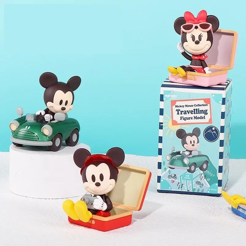 Disney Mickey Mouse Collection Traveling Figure Model Series Blind Box Kawaii Decoration Peripheral Children's Toy Birthday Gift