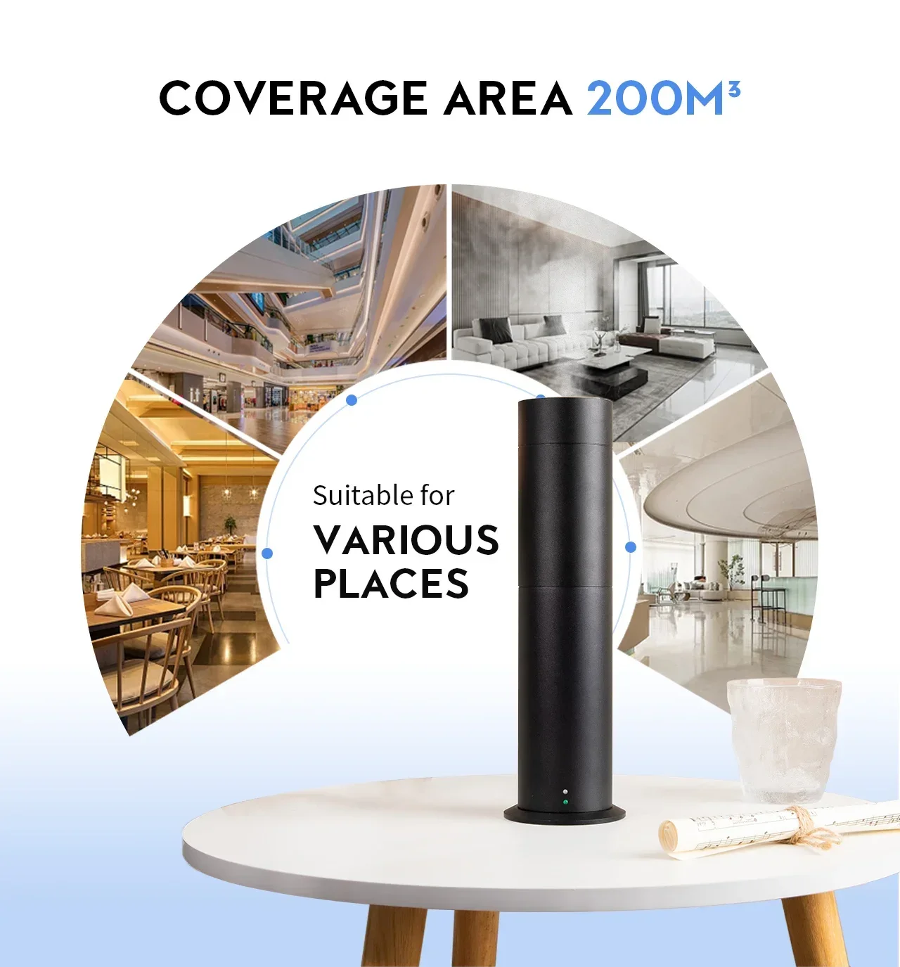 Hotel Scent Diffuser 200m³ Room Coverage Area Electric Home Office Hotel Aroma Essential Oil Perfume Fragrance Diffuser