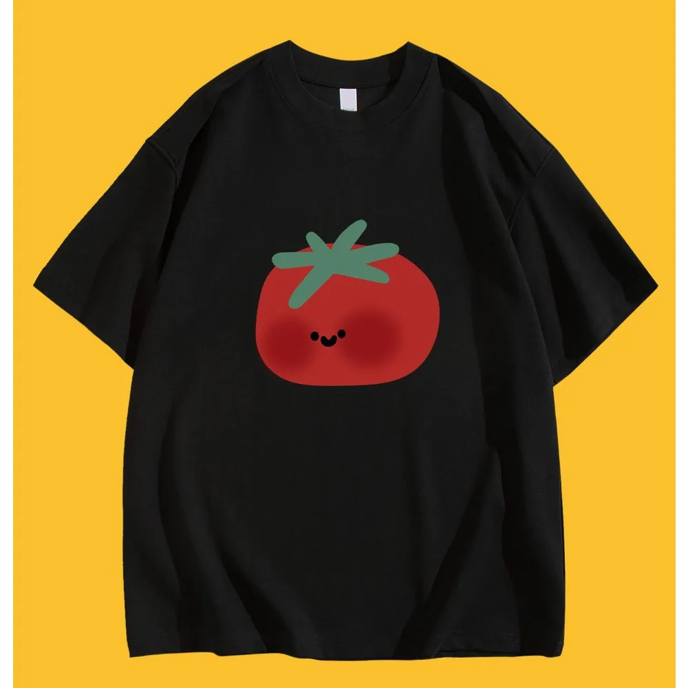 Funny Cute Tomato T-Shirt Women Men Kawaii Vegetable Graphic Tee Summer Fashion Short Sleeve Harajuku Casual Unisex Tops