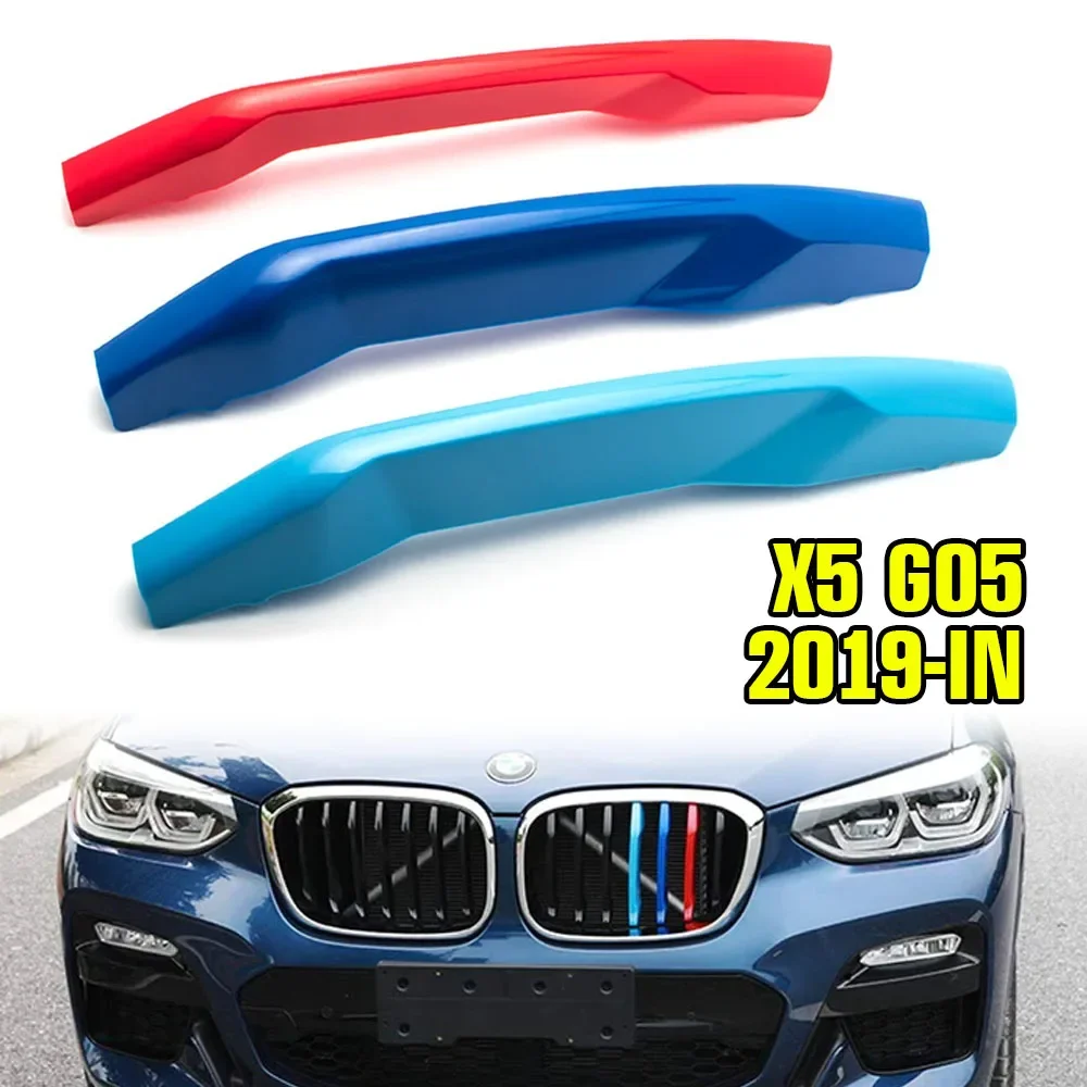 3pcs ABS Car Grille Sticker Strip Cover Trim Clip For BMW X1 E84 F48 X2 F39 X3 E83 F25 G01 X4 X5 E53 F70 F15 G05 X6 X7 Z4E85 E89