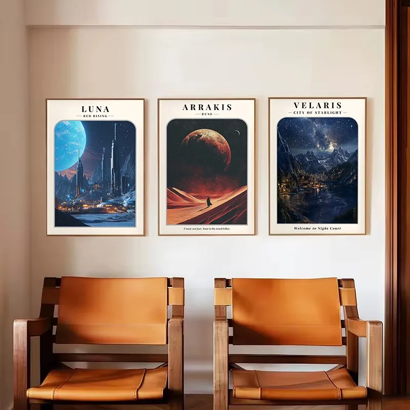 Popular Fantasy Bookish Movie Game Landscape Classic Scene Collection Poster Canvas Painting Wall Art Pictures Home Decor