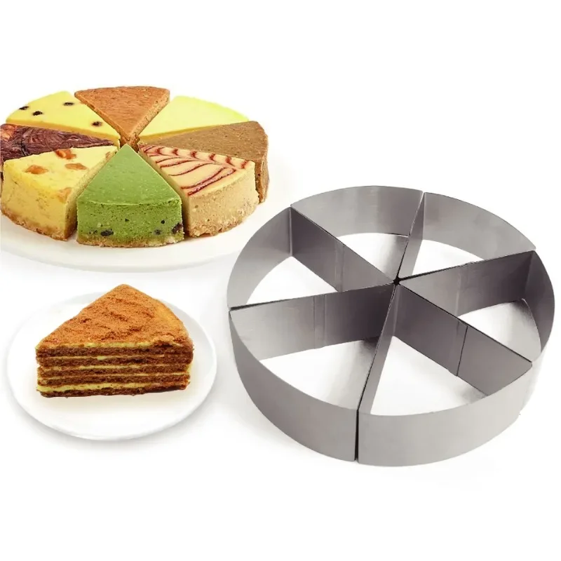 Round Thousand-layer Mousse Cake 6 Equal Slicer Stainless Steel Cake Cutting Mold Divider Baking Tool Cake Making Accessories