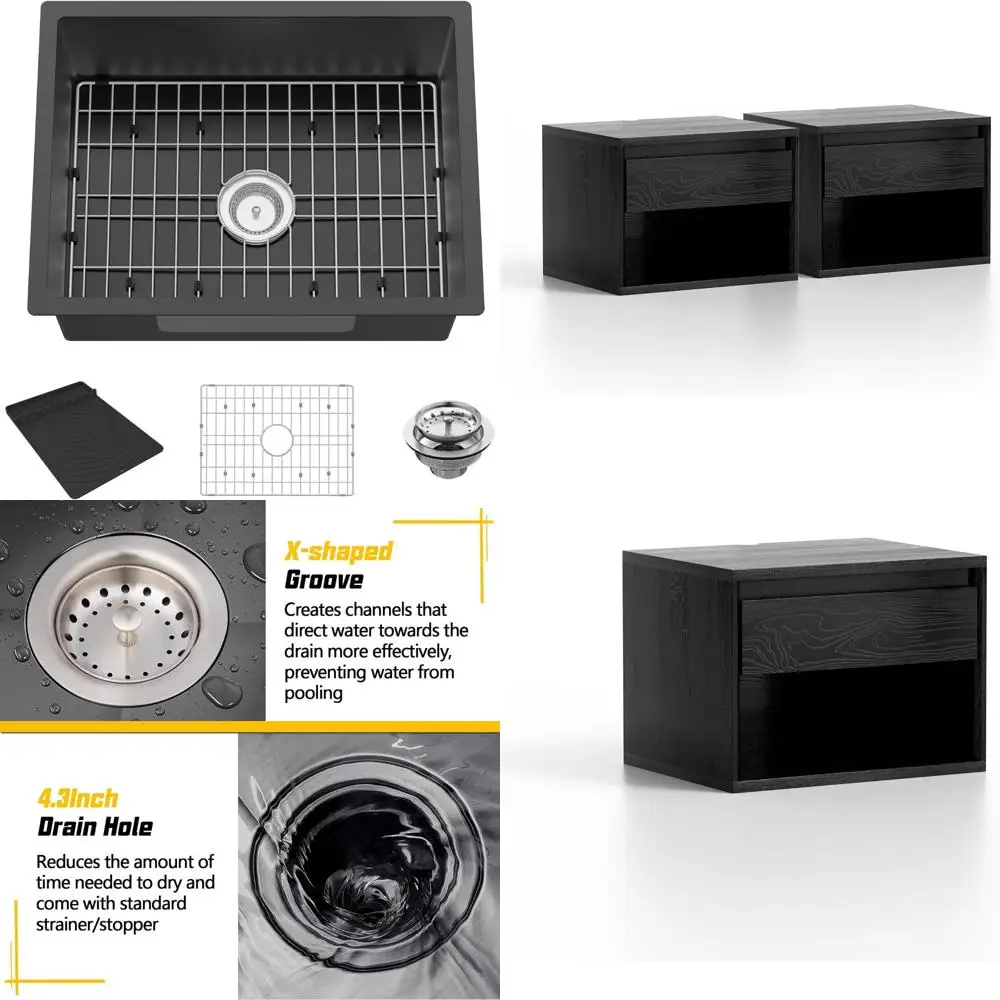 

Stainless Steel 24x18 Inch Undermount Kitchen Sink with Bottom Grid, Modern and Stylish Design for Bar Area