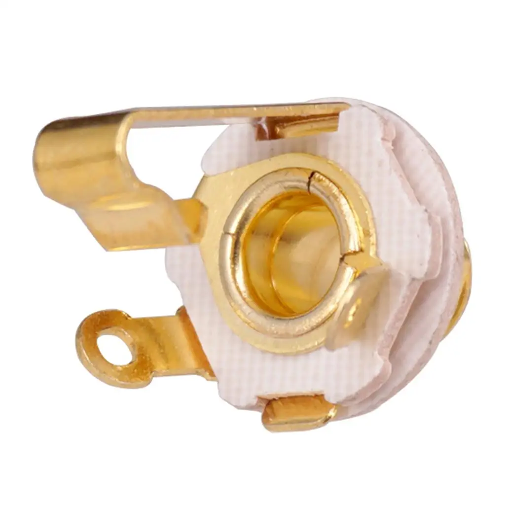 Guitar Bass Mono Output Socket 6.35mm Brass Plug Electric Socket for Musical Instrument Repair