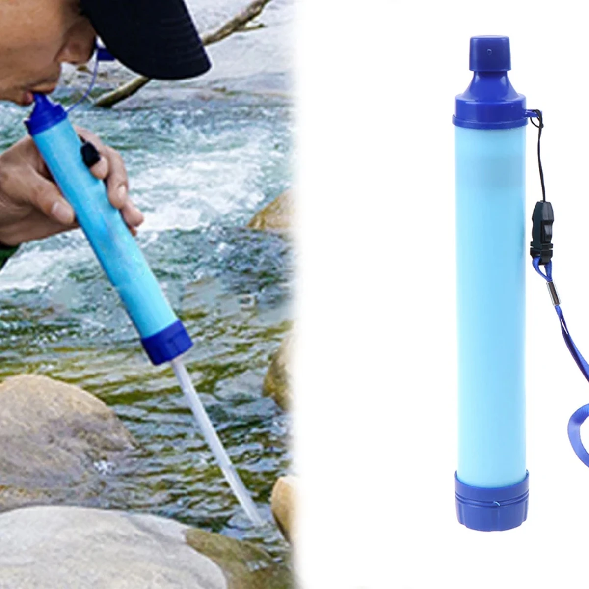 Outdoor Water Purifier Camping Hiking Emergency Life Portable Purifier Water Filter Suitable for Streams, Lakes Outdoors Camping