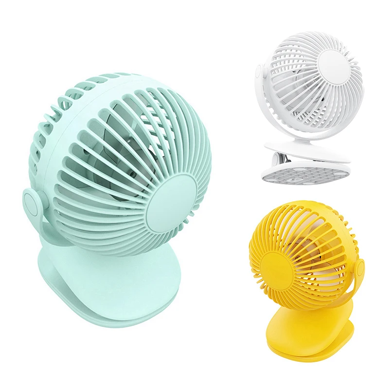 

720° 3 Speed Adjustable Desktop Baby Stroller Office Table Mini Clip Fan USB Charging 1200Mah Portable Fans