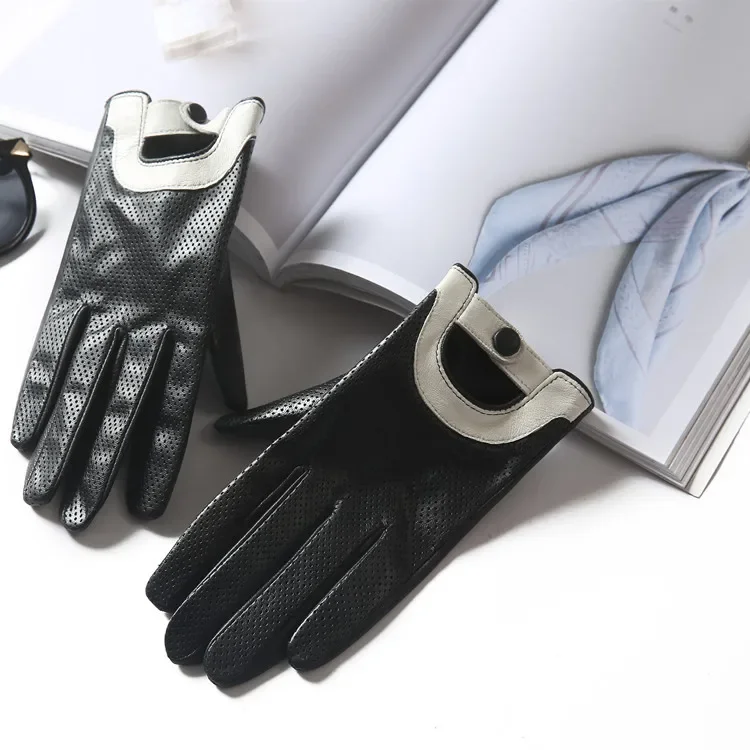 High Quality Elegant Women Leather Gloves Genuine Lambskin Leather Short Design Spring Winter Hot Trendy Female Glove G576