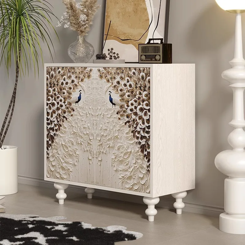 خزانة مدخل فاخرة خفيفة على الطراز الأمريكي لتزيين غرفة المعيشة المنزلية وتخزين حديث وبسيط