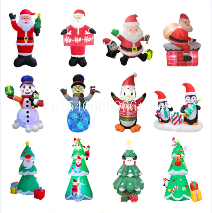 5 Feet Size Santa Claus Outdoor Christmas Yard Decoration Lights Ornament Christmas Inflatable Christmas Decoration Supplies