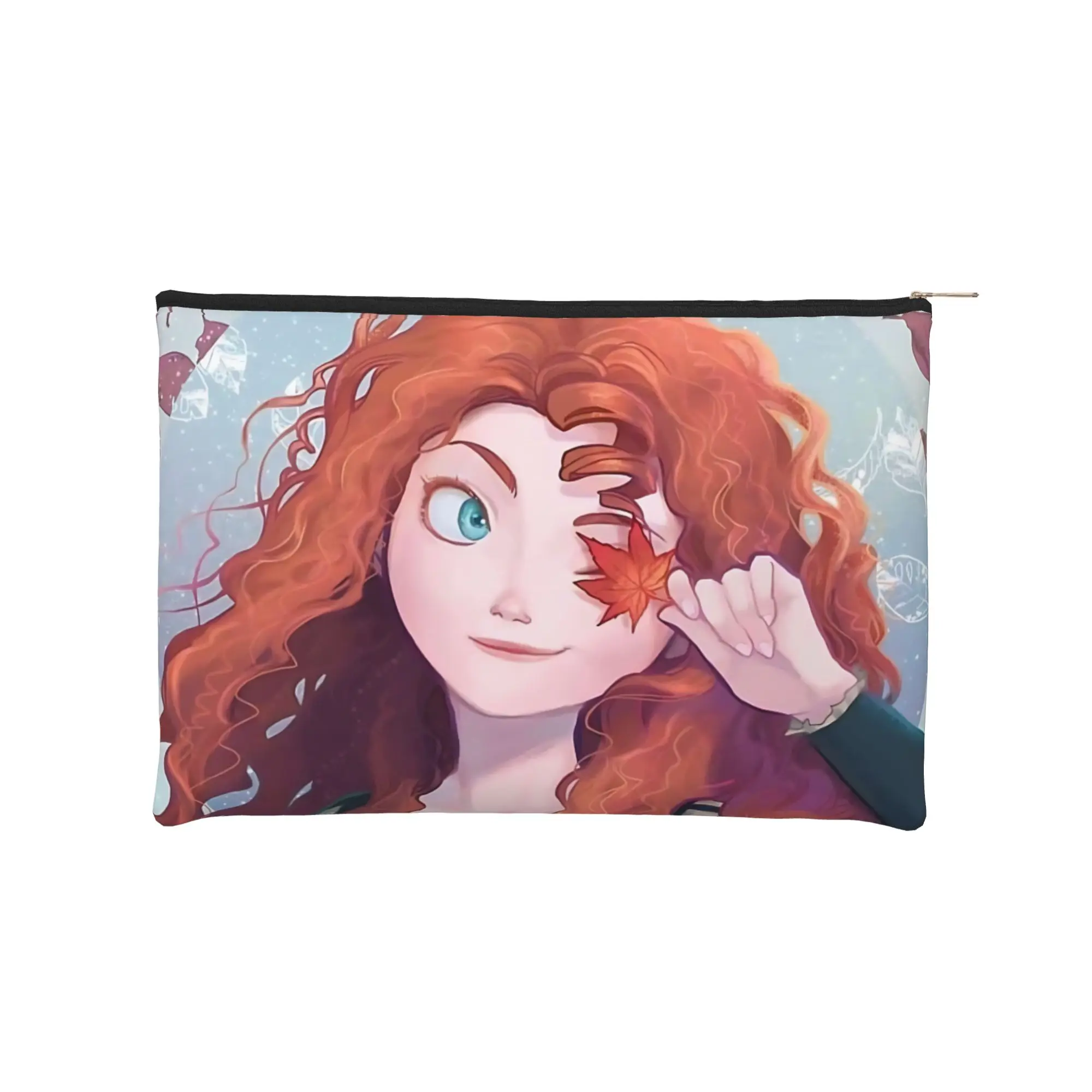 Bolsa de cosméticos ligera y exquisita con dibujos animados, bolsa de maquillaje Brave Merida, bolsa de aseo con cremallera, 1 unidad