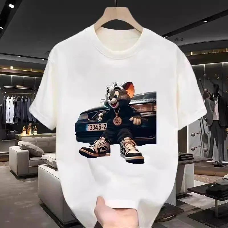 

Футболка Джерри, новинка 2024, высококачественная летняя высококачественная мужская и женская футболка, крутая и свободная, из чистого хлопка, модная и повседневная