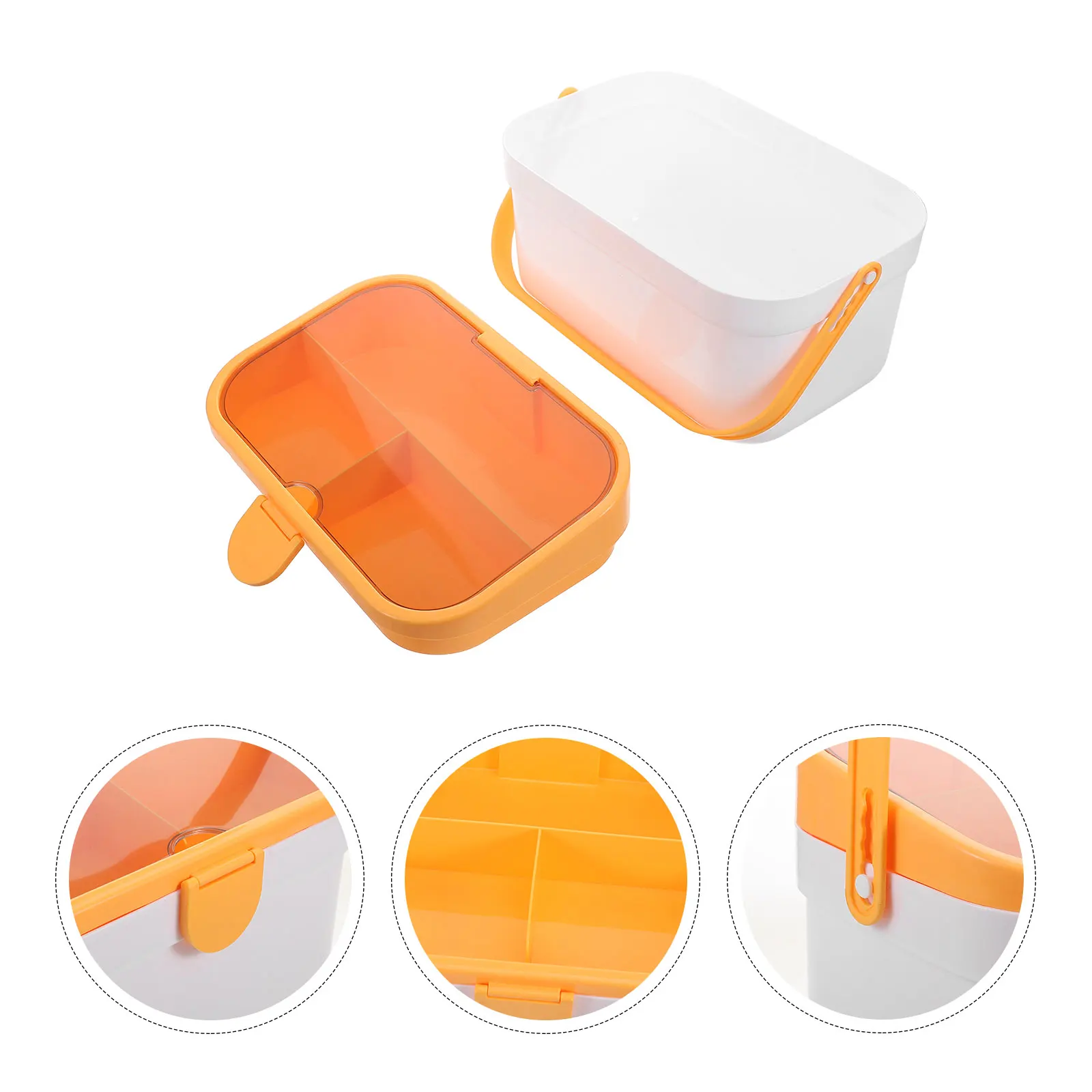 

Large Capacity Household Medicine Storage Organizer Dual Layer Lidded Box Portable Handle Chest For Home Travel Plastic
