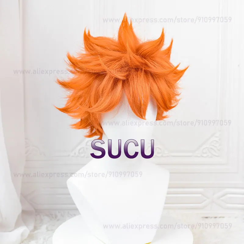 Peluca de Anime Shoyo Hinata para Cosplay, pelo sintético resistente al calor para Club de voleibol de escuela secundaria, Halloween COS