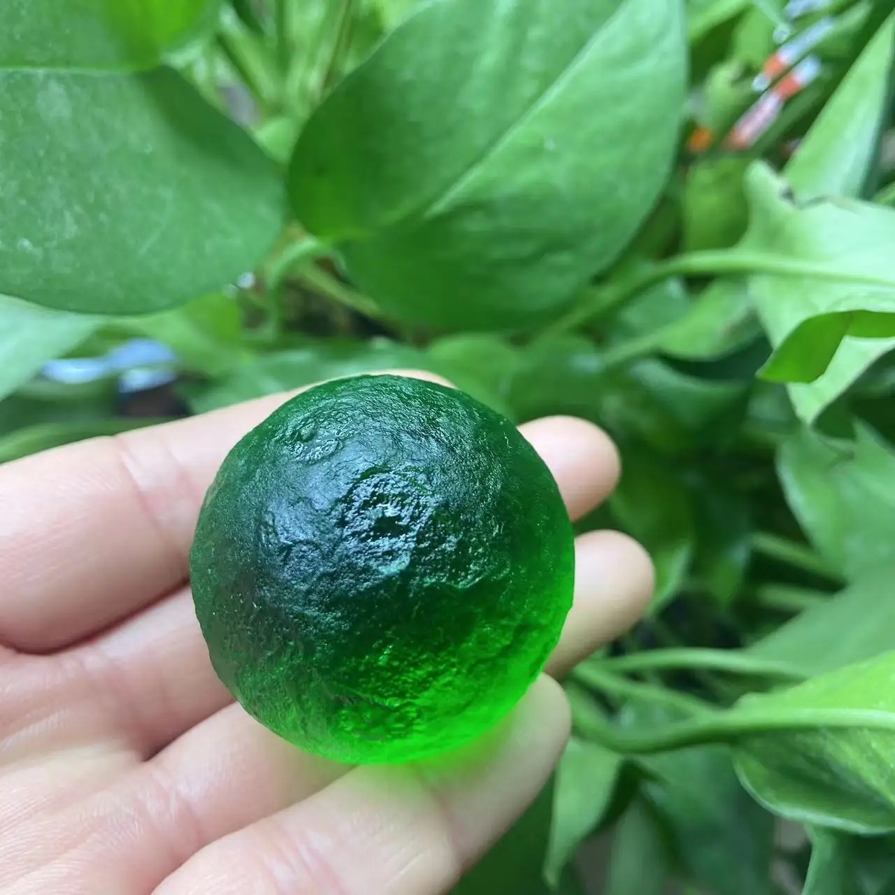 

40mm High quality natural modafite green meteorite crystal energy extinction Czech meteorite mineral specimen